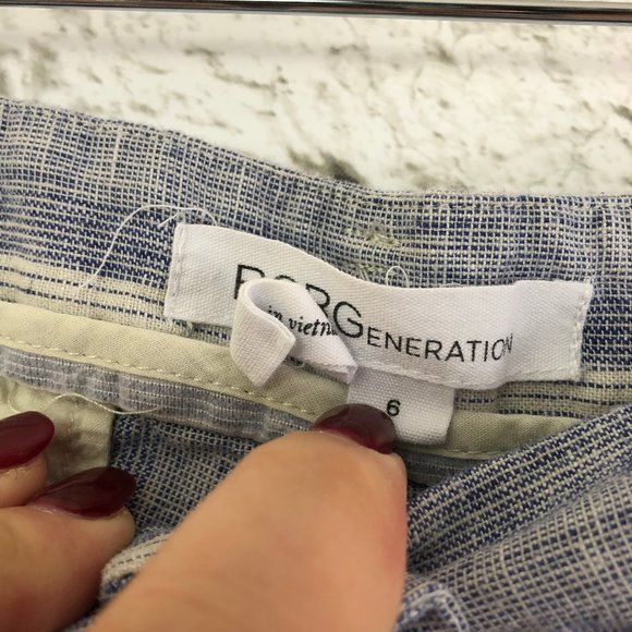 BCBGeneration Linen Pleated Striped Shorts K29 - Picture 3 of 4